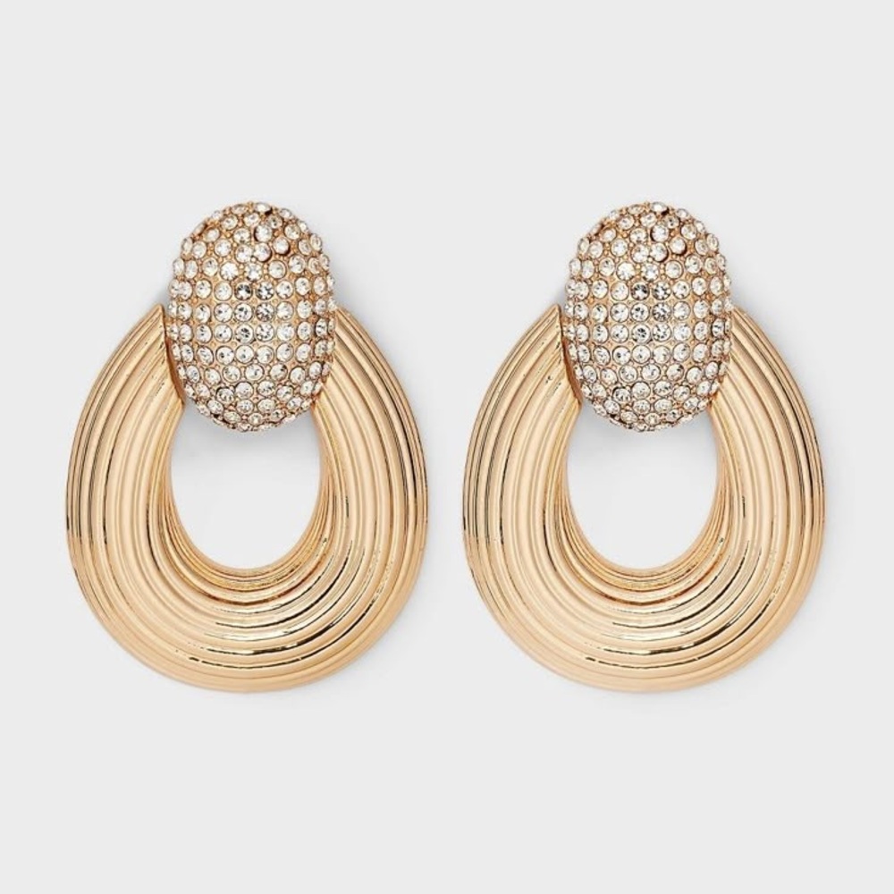 BaubleBar Crystal Door Knocker Earrings